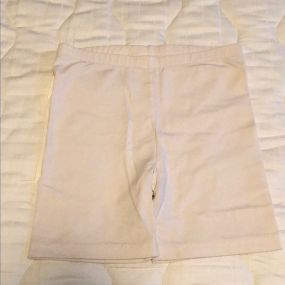 White spandex shorts